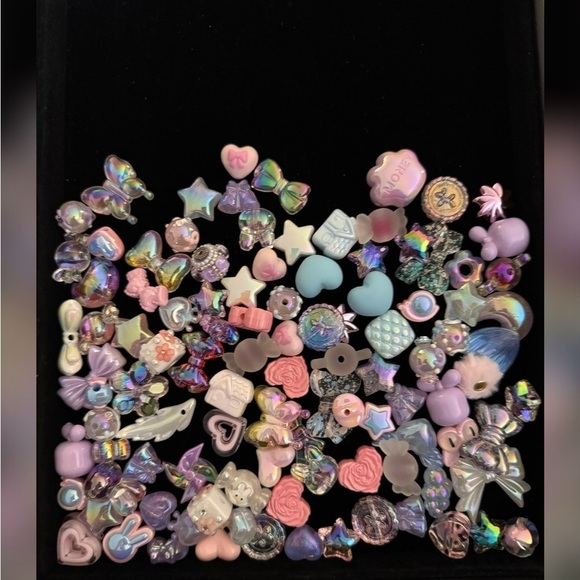 Other - CRAFTING - Assorted Pastel and Iridescent Fancy Acrylic beads - 100 beads